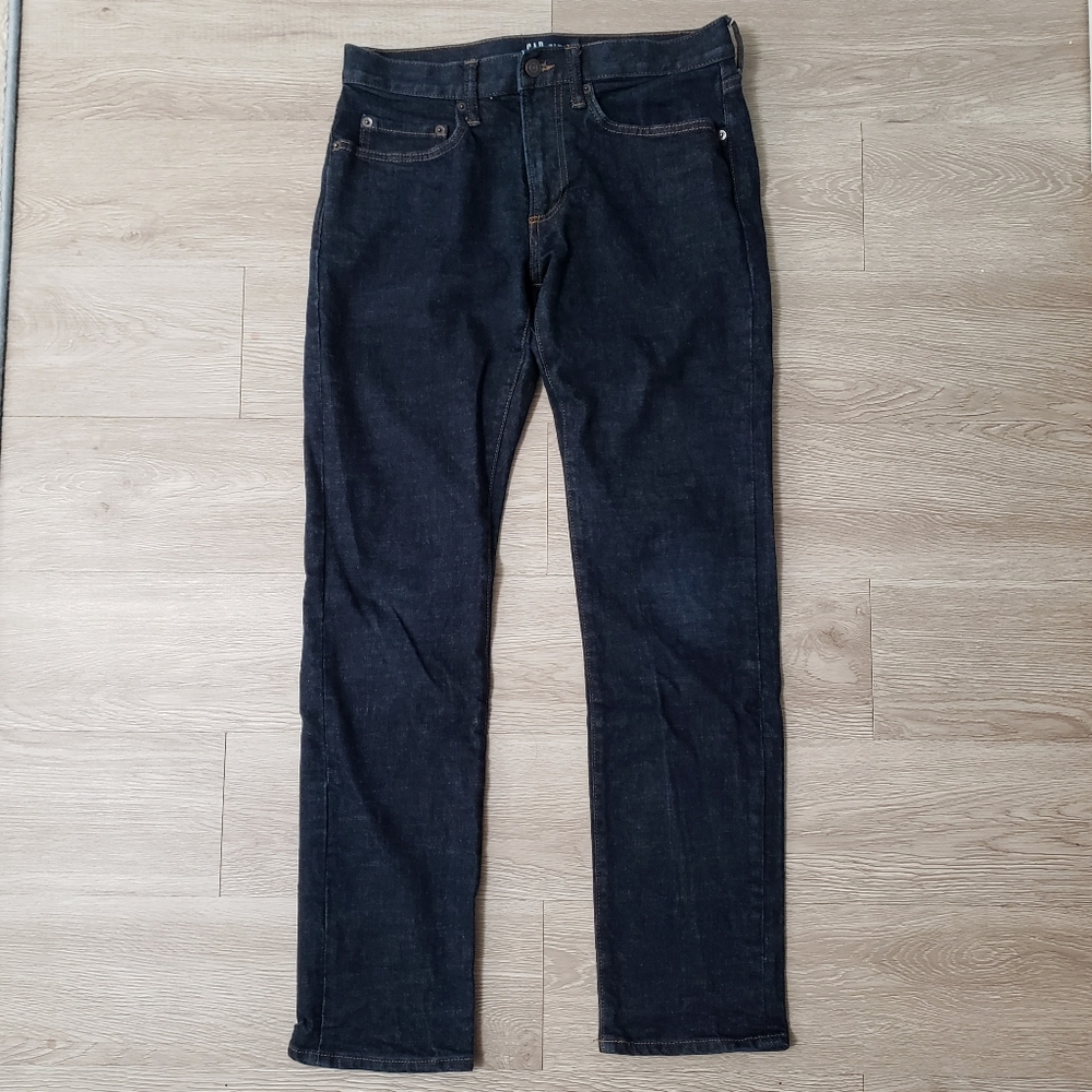 GAP Mens slim fit size 29x 34 jeans denim dark wash
